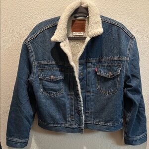 Levi's Blue Denim Sherpa Jacket